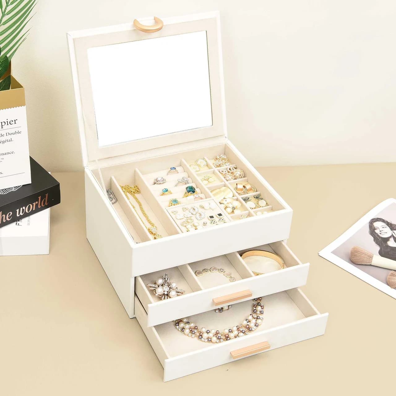 White Jewelry Box FX-G402-1WH — product photograph