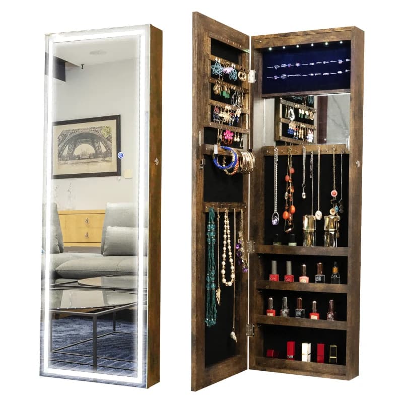 White Mirror Jewelry Cabinet FX-P175727 — product photograph