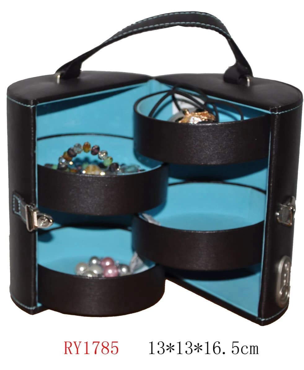 Black / blue Jewelry Box RY1785 — product photograph