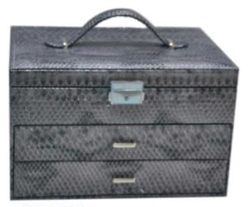 Gray reptile pattern Jewelry Box RY21022B — product photograph