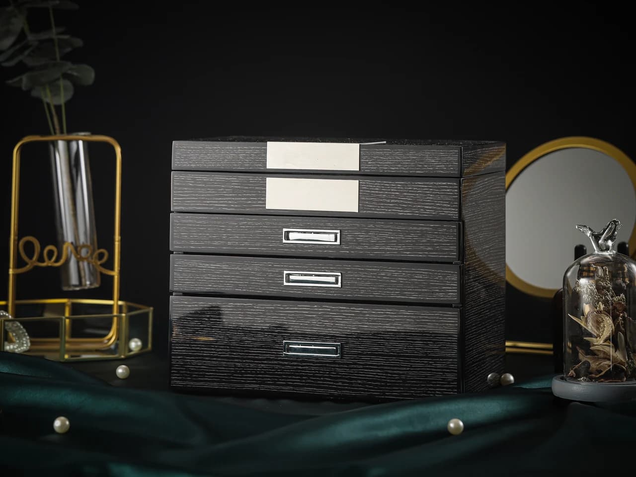 Black Jewelry Box RY21060L — product photograph