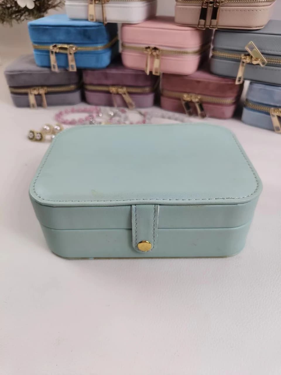 Light blue Travel Jewelry Case RY211213 — product photograph