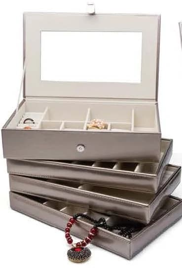 Taupe Jewelry Box RY216007G — product photograph