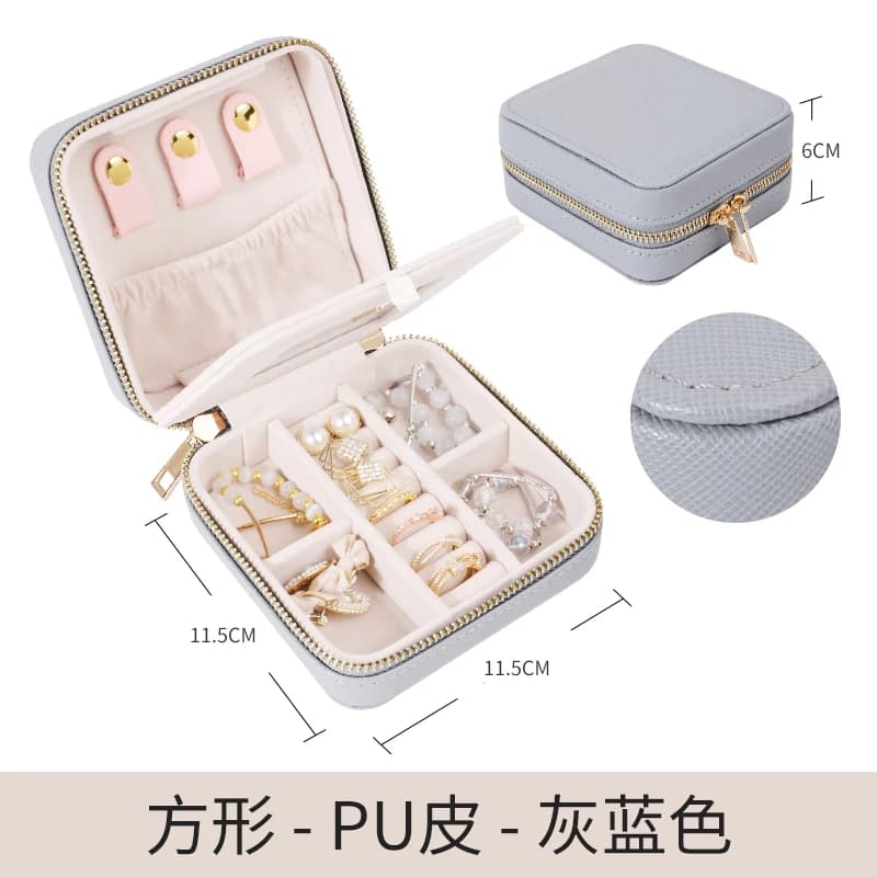 Light blue Travel Jewelry Case RY2212 6029# — product photograph