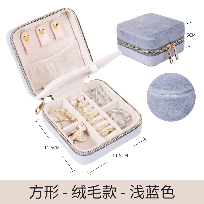 Light blue Travel Jewelry Case RY2212 80# — product photograph