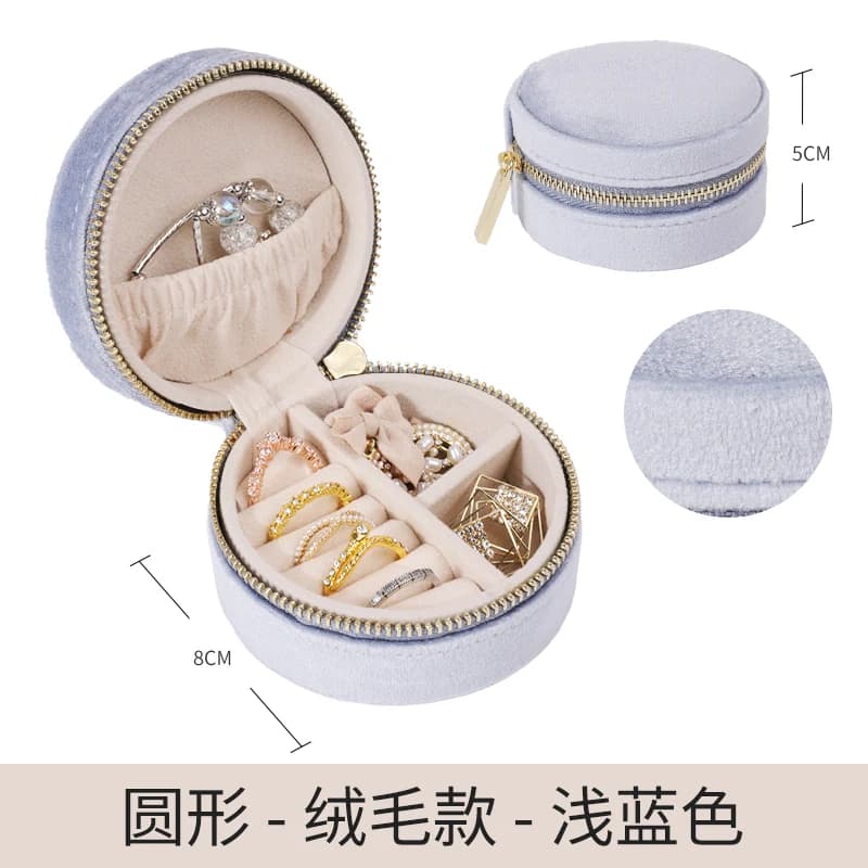 Light blue Travel Jewelry Case RY2213 80# — product photograph