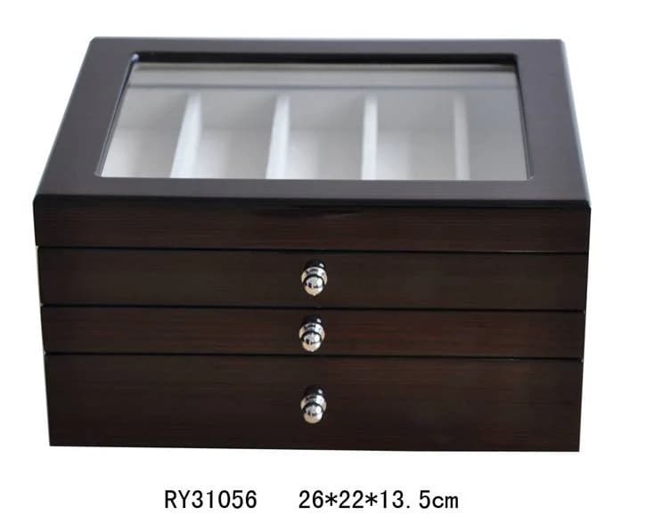 Brown woodgrain Jewelry Box RY31056 — product photograph