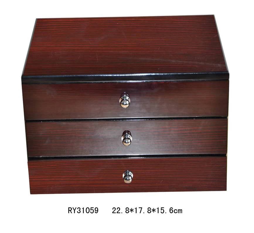 Brown woodgrain Jewelry Box RY31059 — product photograph