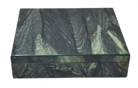 Green marbled pattern Watch Box RY32595 — product photograph