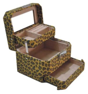 Gold leopard pattern Travel Jewelry Case RY32952S — product photograph