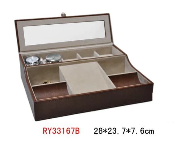 Brown / cream Jewelry Box RY33167B — product photograph