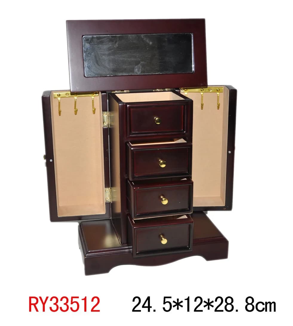 Brown wood-tone Jewelry Cabinet RY33512 — product photograph