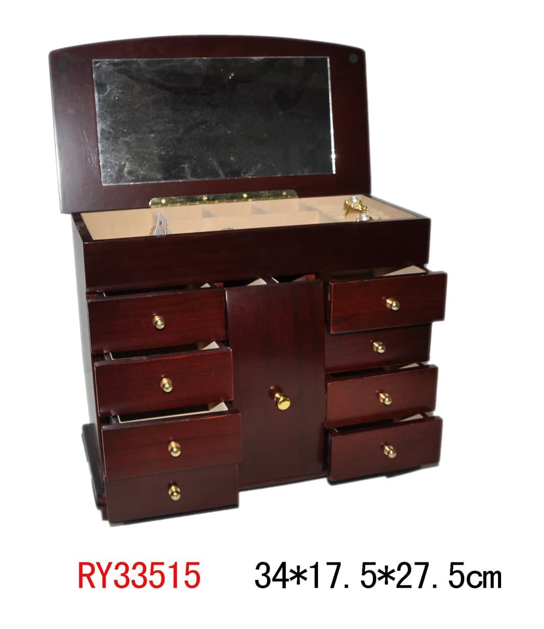 Brown wood-tone Jewelry Cabinet RY33515 — product photograph