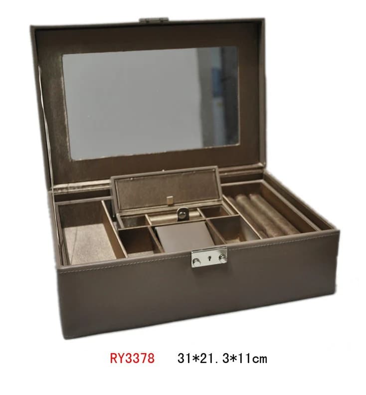 Taupe Jewelry Box RY3378 — product photograph
