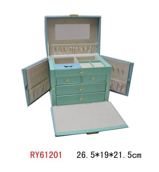 Turquoise / cream Jewelry Box RY61201 — product photograph