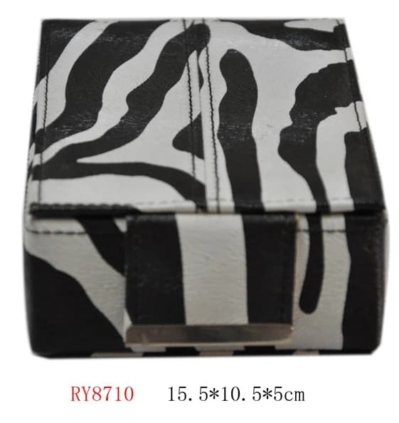 Black / white zebra pattern Jewelry Box RY8710 — product photograph