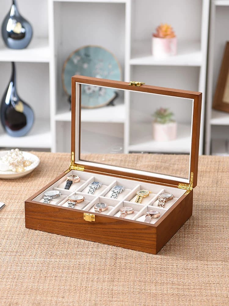 Brown woodgrain Jewelry Box — product photograph