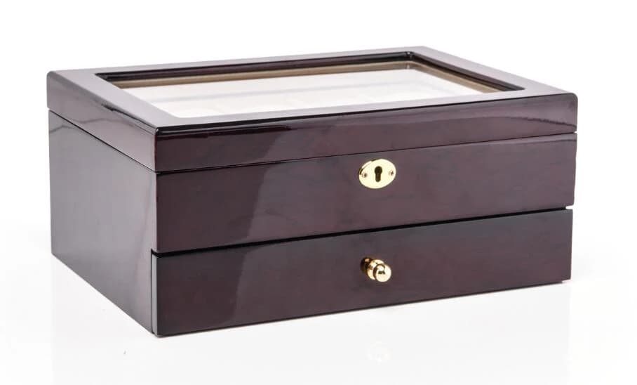 Dark wood-look brown Jewelry Box — product photograph