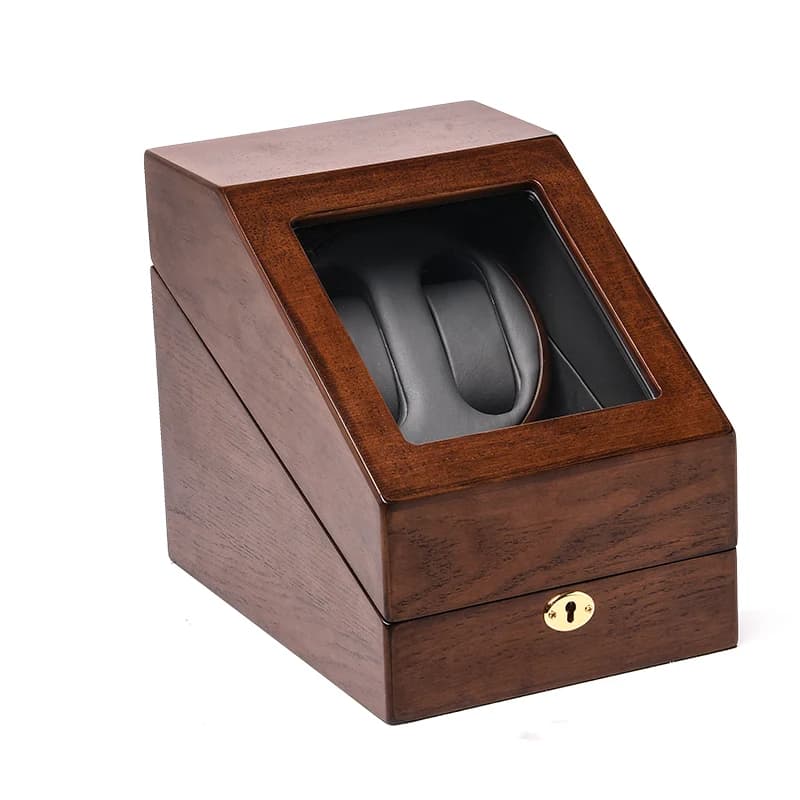 Brown woodgrain Watch Winder — product photograph