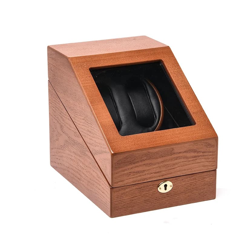 Light brown woodgrain Watch Winder — product photograph