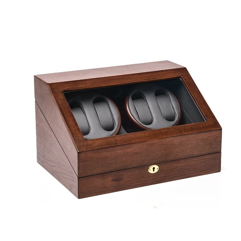 Brown woodgrain Watch Winder — product photograph