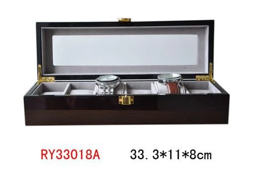 Dark brown woodgrain Watch Box RY33018A — product photograph