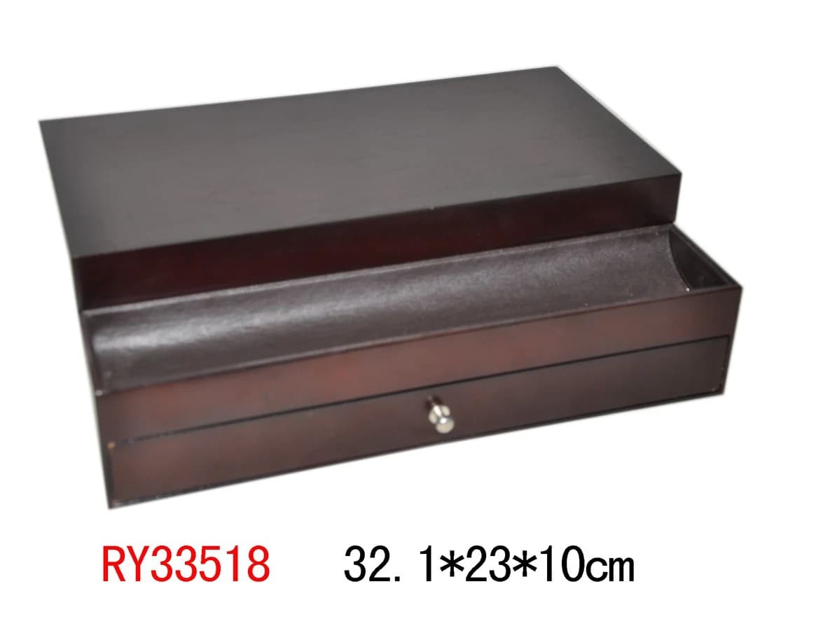 Dark brown woodgrain Watch Box RY33518 — product photograph