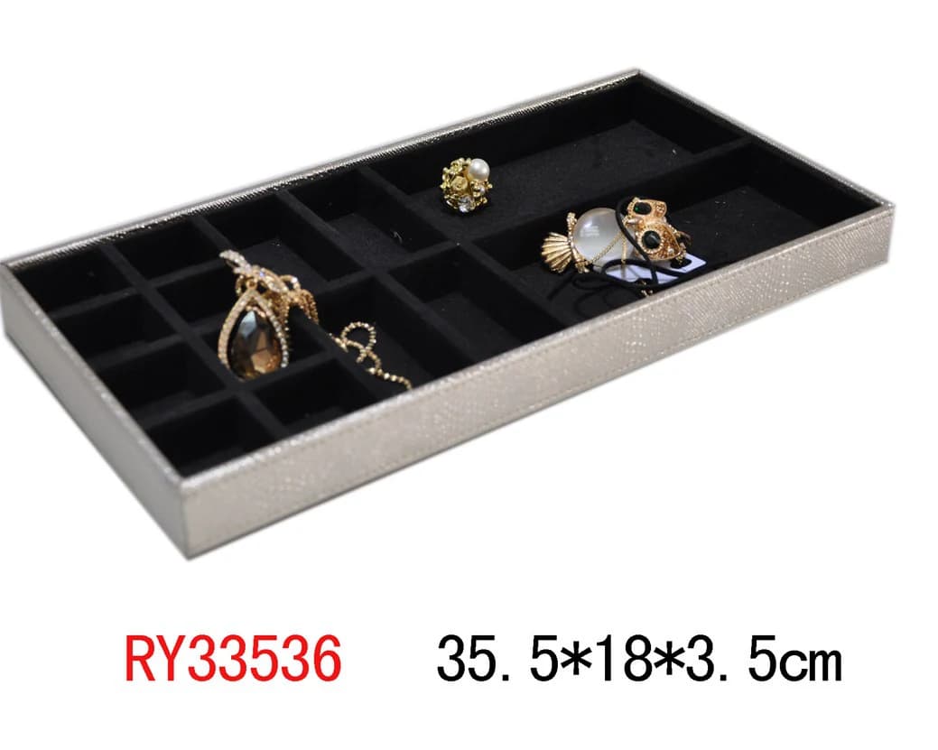 Black and silver gray Jewelry Tray — product photograph