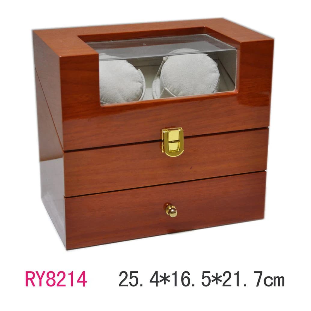 Brown woodgrain Watch Winder RY8214 — product photograph