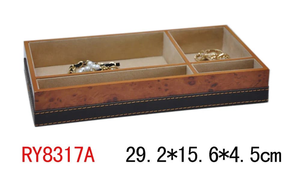 Light brown wood look Jewelry Tray — product photograph
