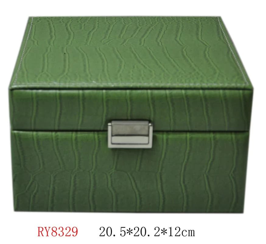 Green crocodile texture Jewelry Box — product photograph