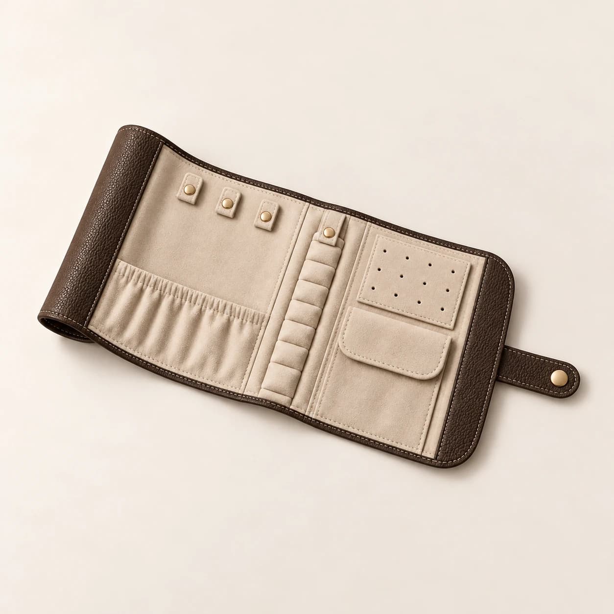 Travel Jewelry Roll Case — AI concept illustration