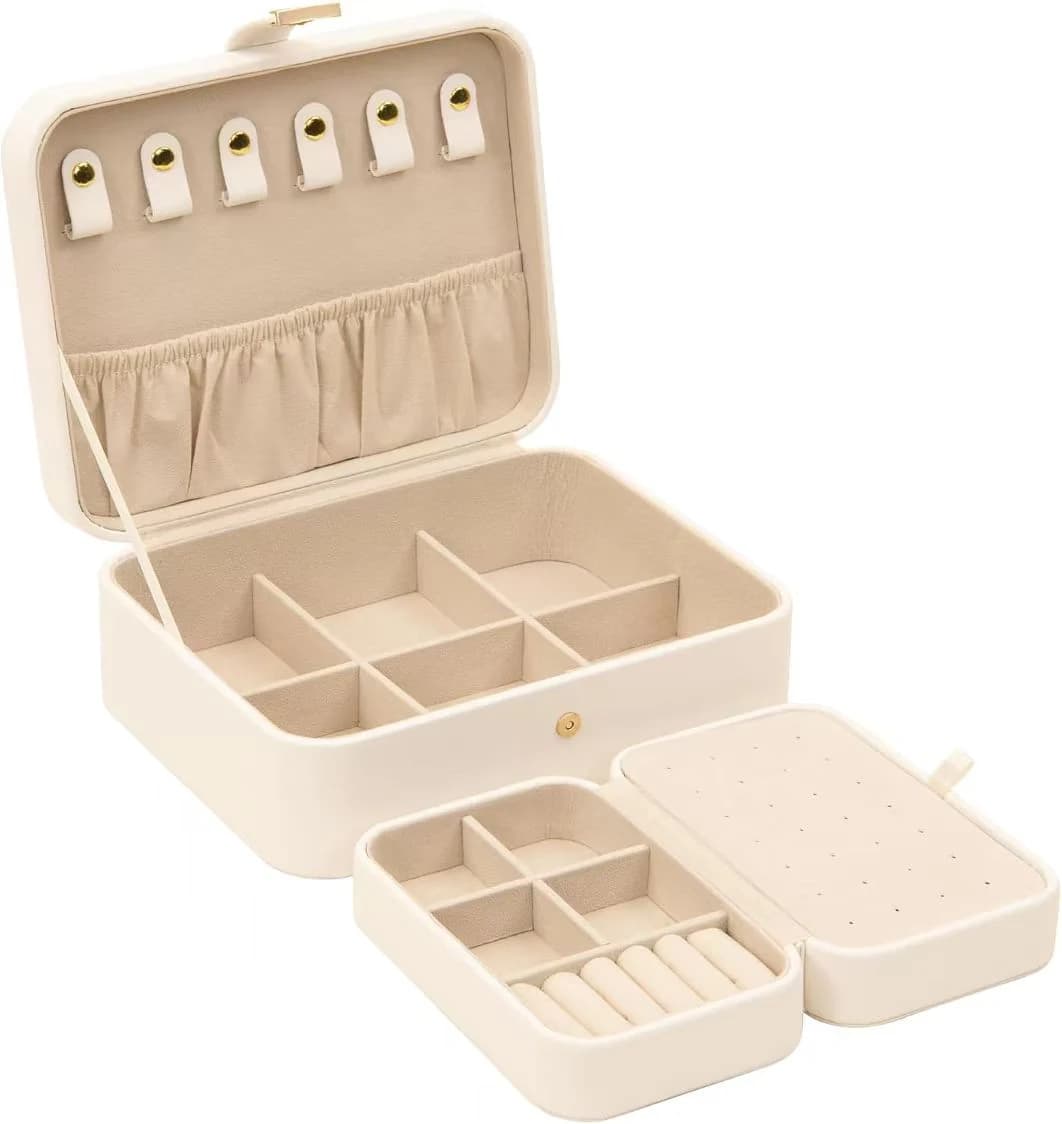 White Travel Jewelry Case FX-G401WH — product photograph