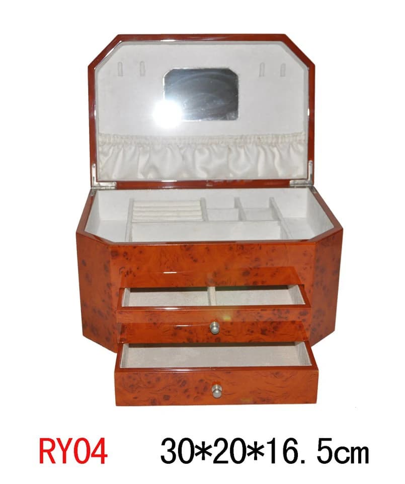 Orange wood-tone Jewelry Box RY04 — product photograph