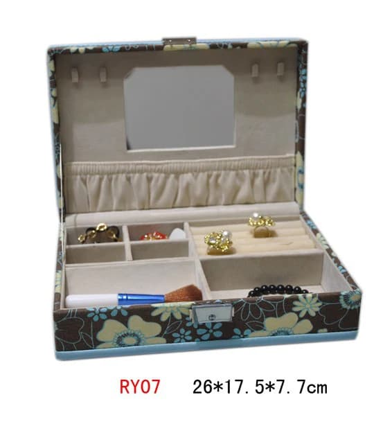 Blue floral Jewelry Box RY07 — product photograph