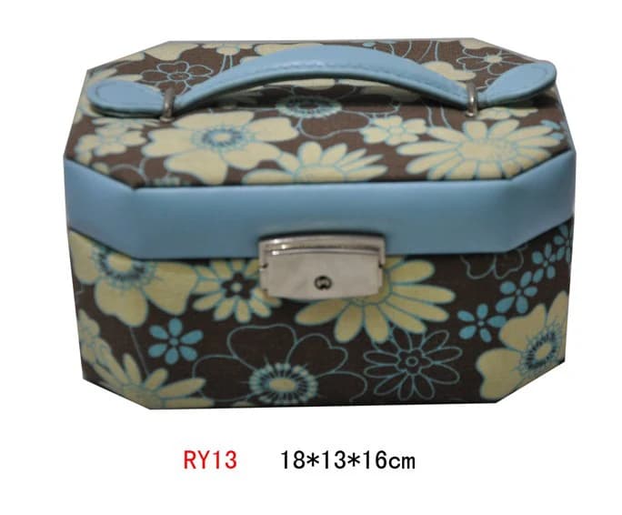 Light blue floral Jewelry Box RY13 — product photograph