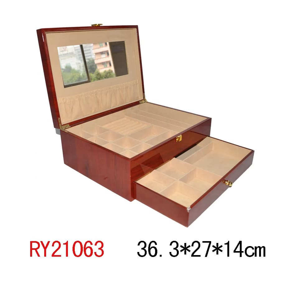 Brown wood-tone Jewelry Box RY21063 — product photograph
