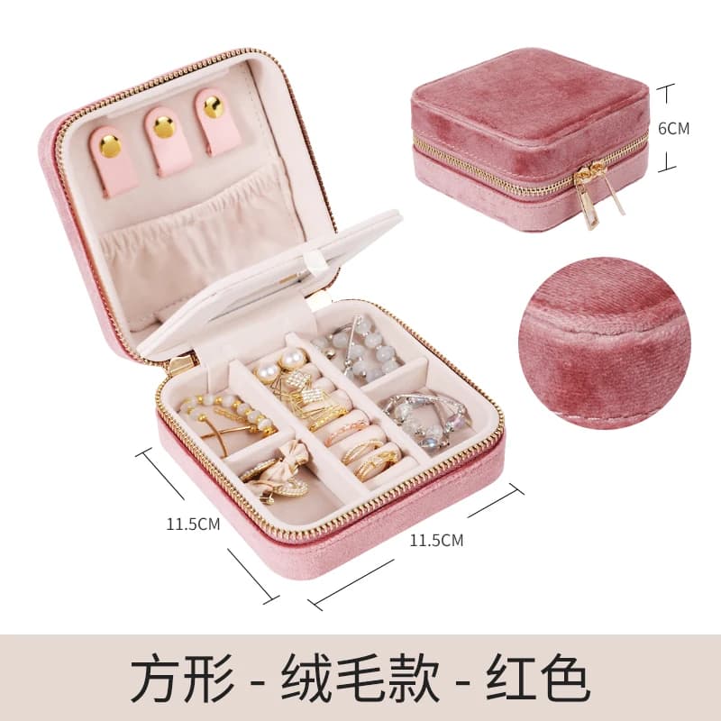 Red Travel Jewelry Case RY2212 115# — product photograph