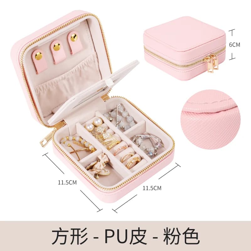 Pink Travel Jewelry Case RY2212 223# — product photograph