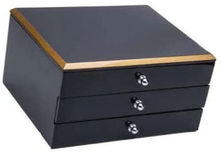 Black with gold-tone trim Jewelry Box RY24033 — product photograph