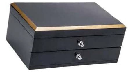 Black with gold-tone trim Jewelry Box RY24034 — product photograph