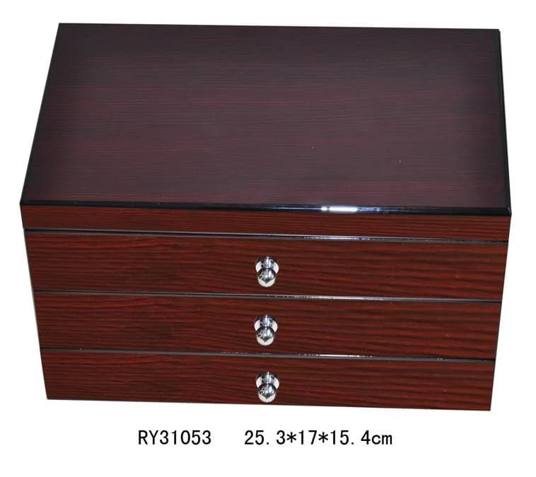 Brown woodgrain Jewelry Box RY31053 — product photograph