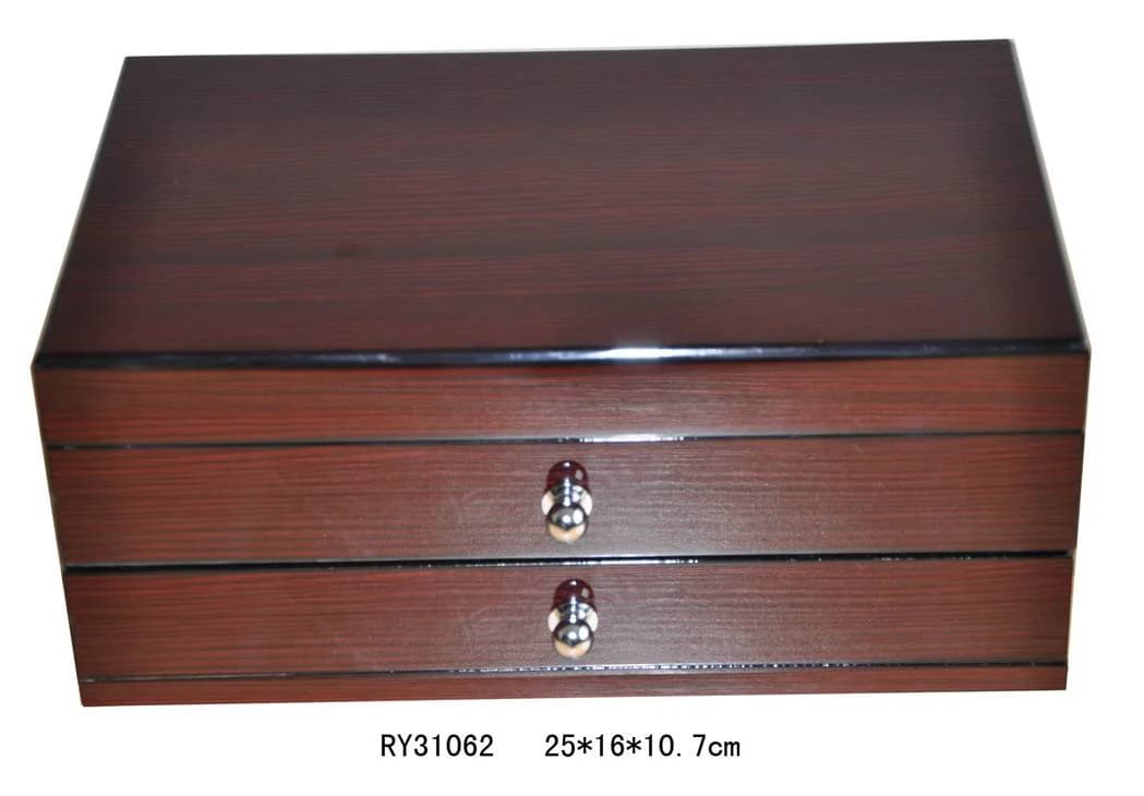 Brown woodgrain Jewelry Box RY31062 — product photograph