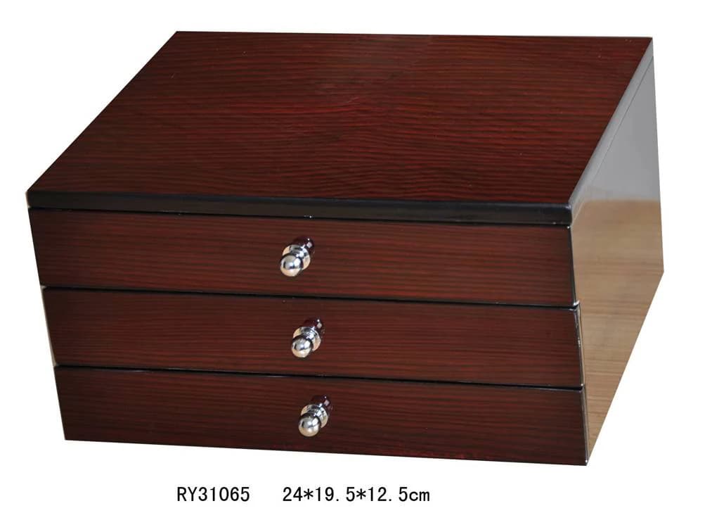 Brown woodgrain Jewelry Box RY31065 — product photograph