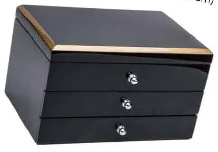 Black with gold-tone trim Jewelry Box RY33125 — product photograph
