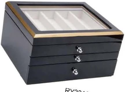 Black with gold-tone trim Watch Box RY33128 — product photograph