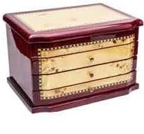 Burgundy and gold-tone Jewelry Box RY33129 — product photograph