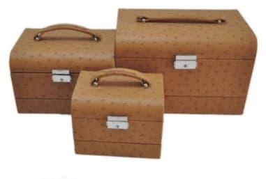 Tan ostrich pattern Travel Case RY80014L — product photograph