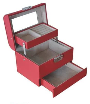 Red Travel Jewelry Case RY8609 — product photograph