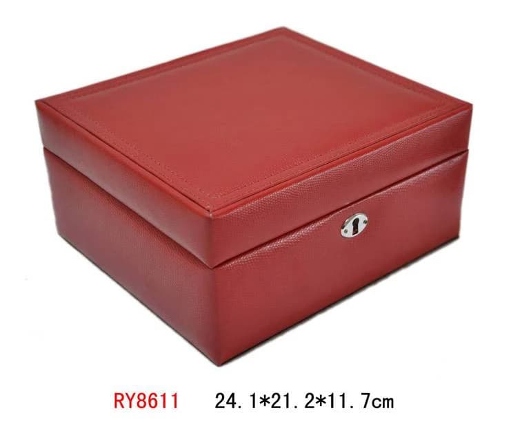 Red / cream Jewelry Box RY8611 — product photograph